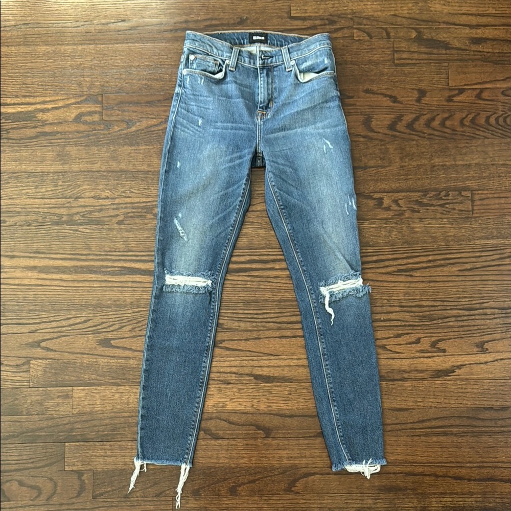 Hudson Jeans Blue Skinny Distressed Denim